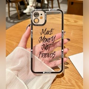 NWT iPhone 13ProMax Snarky Humor Clear Rubber Case w/Black Writing